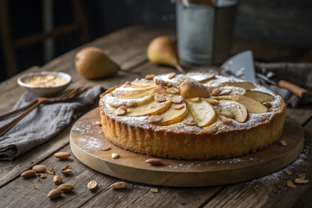 gâteau aux amandes et aux poires