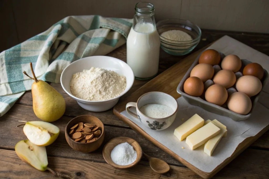 gâteau aux amandes et aux poires