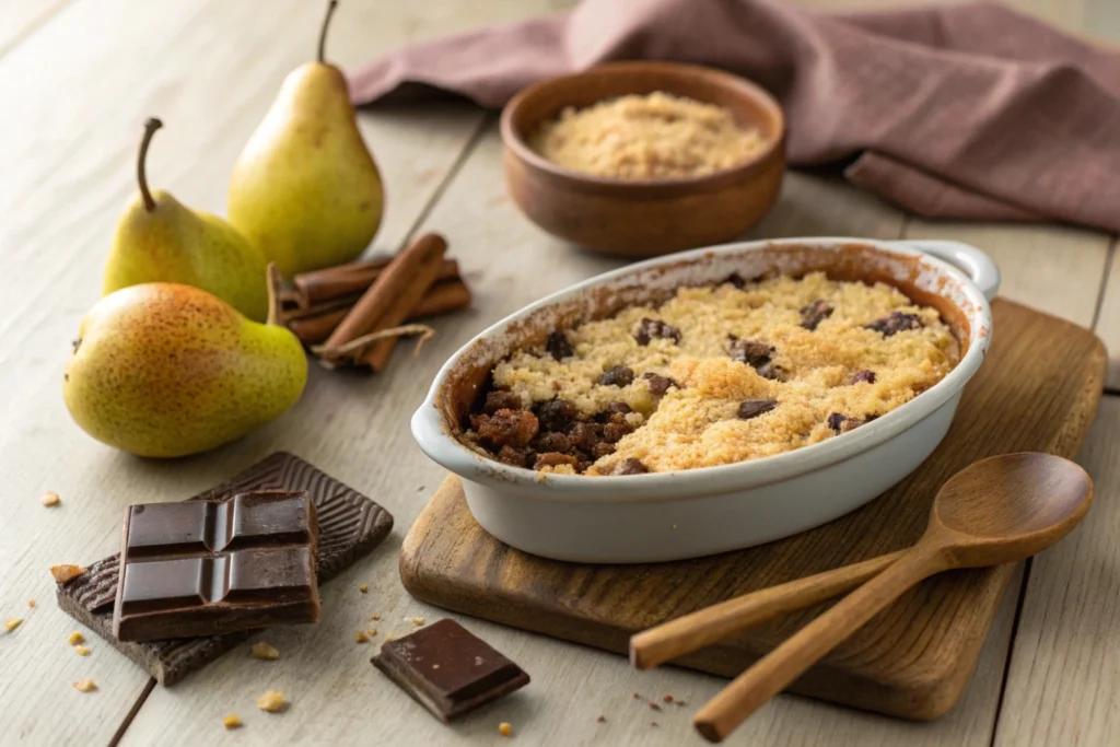 crumble poire chocolat