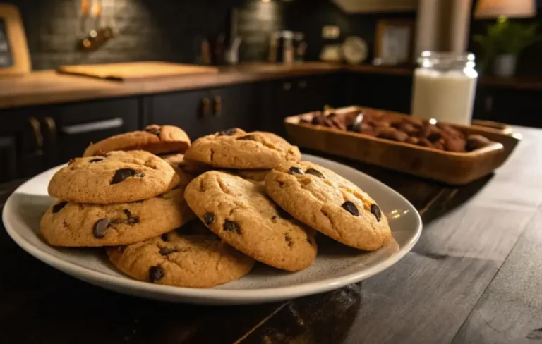 Cookies Subway recette fraîchement cuits sur une grille de refroidissement, dorés et garnis de pépites de chocolat fondantes.