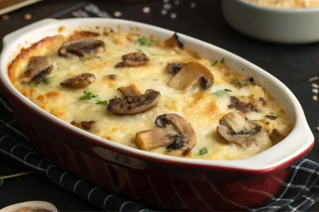 Gratin de crozets aux champignons et fromage fondant
