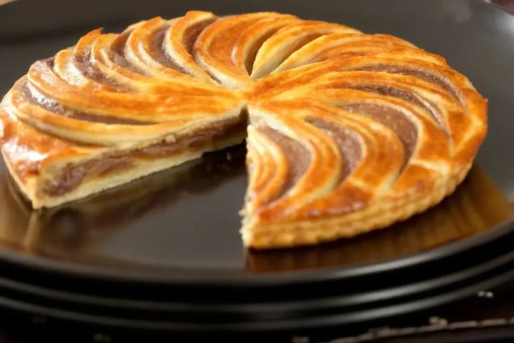 Crémeuse garniture au chocolat fondant préparée pour la galette des rois chocolat.