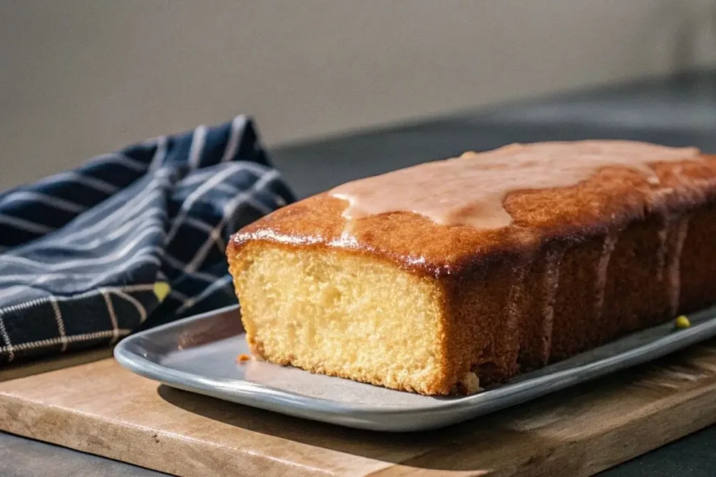 Gâteau citron yaourt moelleux et doré, décoré de zestes de citron frais, parfait pour un goûter familial.