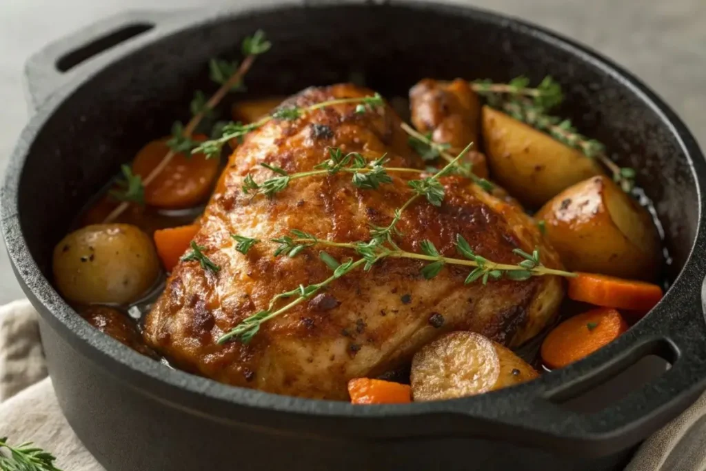 Cuisse de Poulet Moelleuse en Cocotte avec Légumes