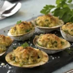 Palourdes farcies servies avec citron