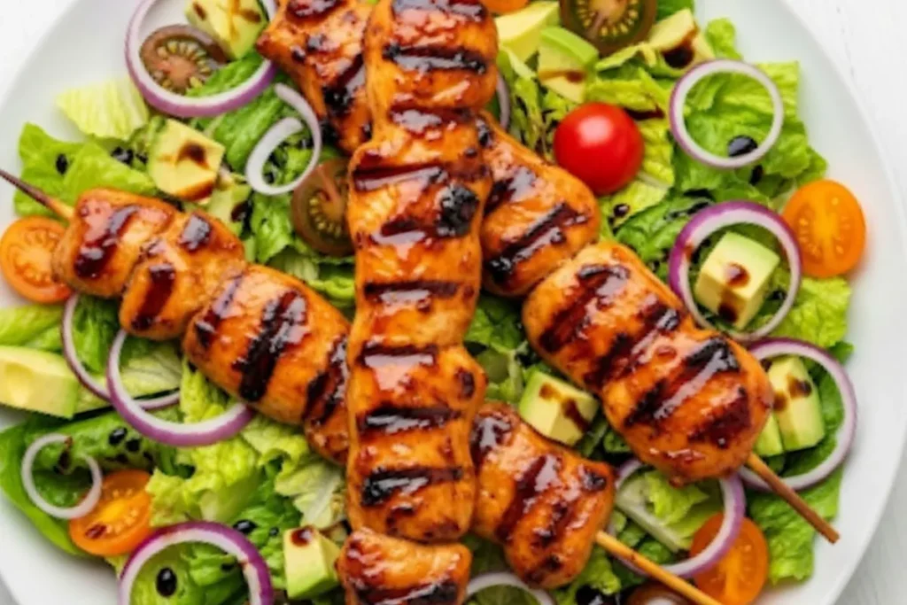 Salade de Brochettes de Poulet au BBQ