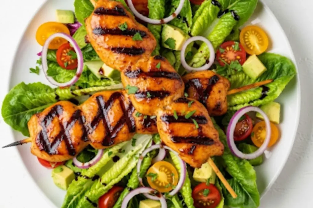 Salade de Brochettes de Poulet au BBQ